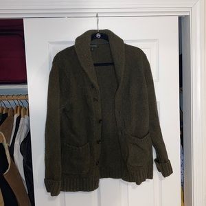 Forest green BR shawl collar cardigan